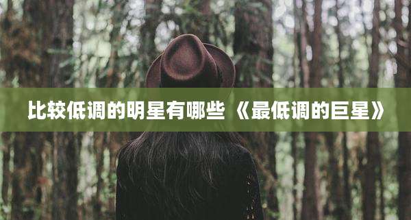 比较低调的明星有哪些 《最低调的巨星》