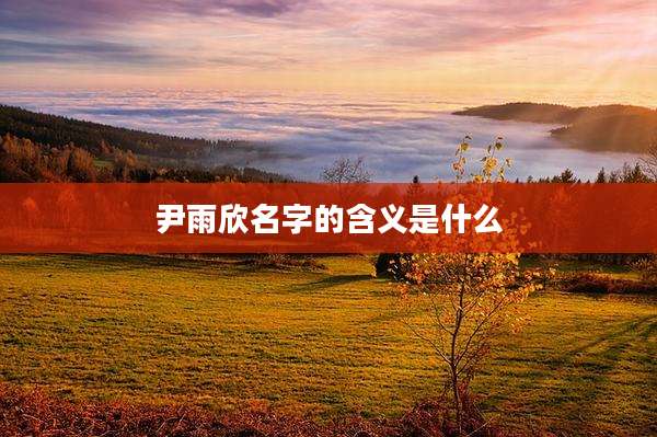 尹雨欣名字的含义是什么