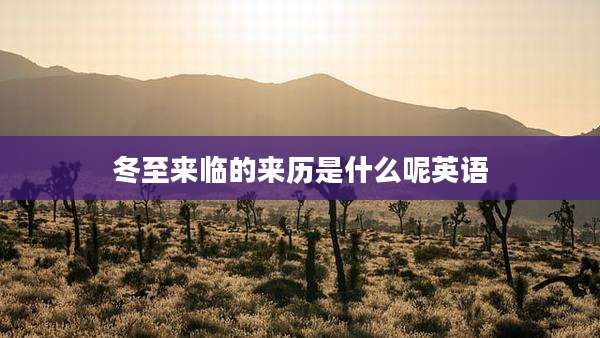 冬至来临的来历是什么呢英语