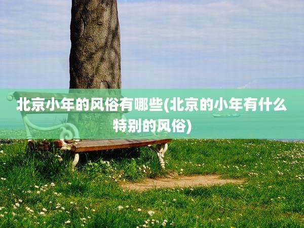 北京小年的风俗有哪些(北京的小年有什么特别的风俗)