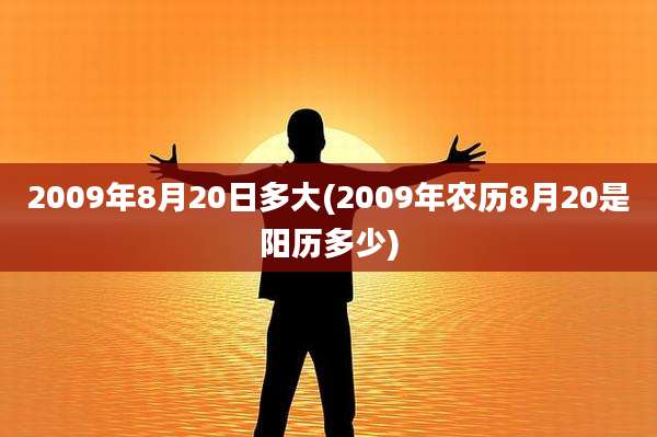 2009年8月20日多大(2009年农历8月20是阳历多少)