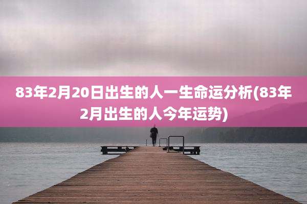 83年2月20日出生的人一生命运分析(83年2月出生的人今年运势)