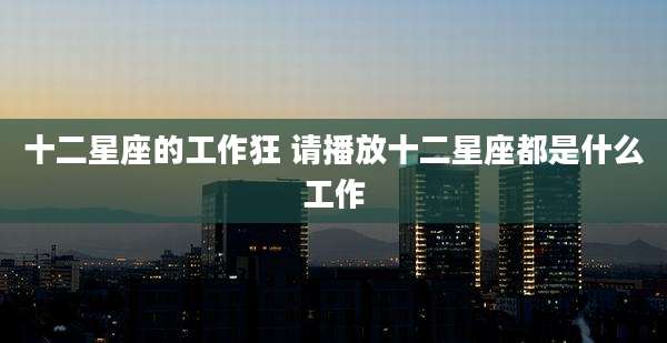 十二星座的工作狂 请播放十二星座都是什么工作