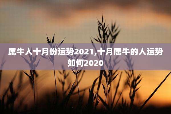 属牛人十月份运势2021,十月属牛的人运势如何2020