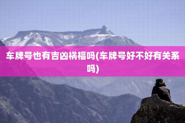 车牌号也有吉凶祸福吗(车牌号好不好有关系吗)