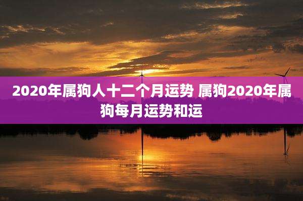 2020年属狗人十二个月运势 属狗2020年属狗每月运势和运