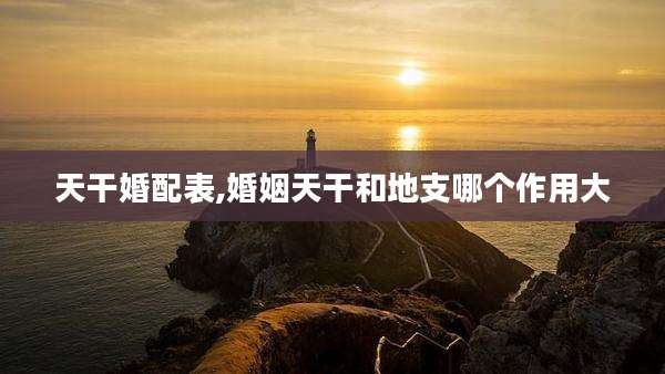 天干婚配表,婚姻天干和地支哪个作用大