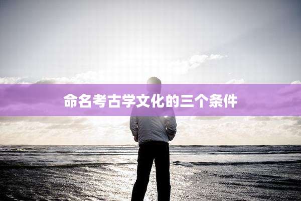 命名考古学文化的三个条件