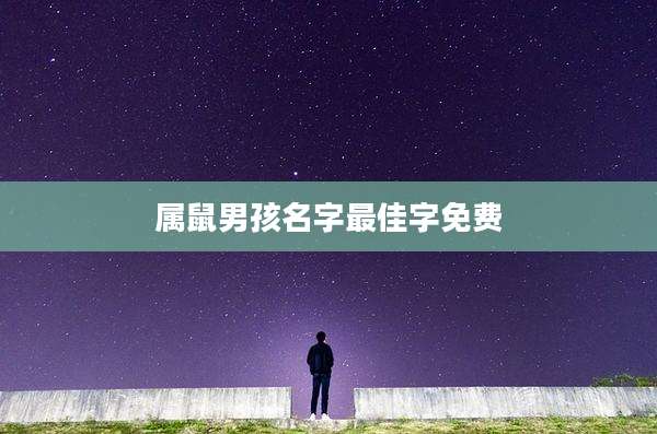 属鼠男孩名字最佳字免费