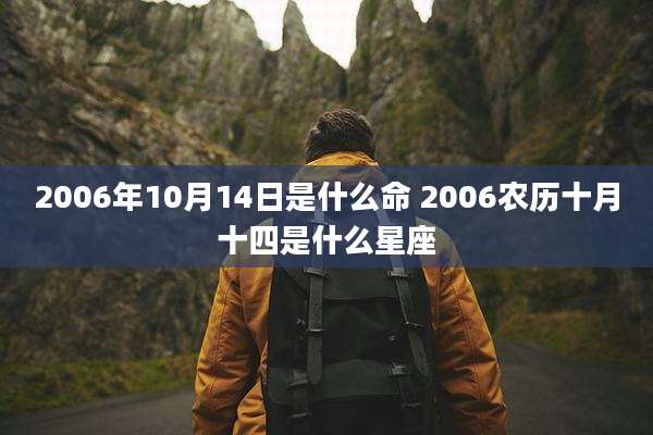 2006年10月14日是什么命 2006农历十月十四是什么星座