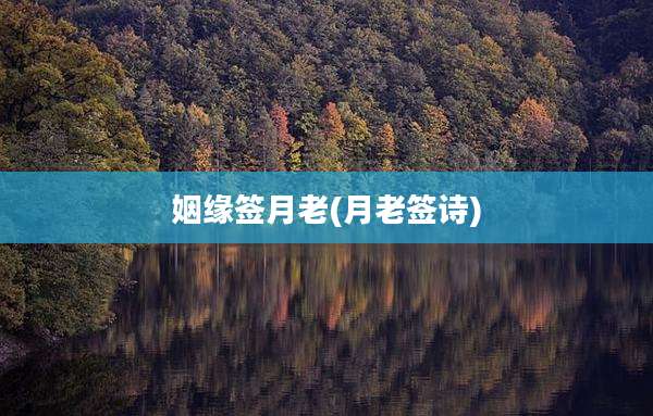 姻缘签月老(月老签诗)
