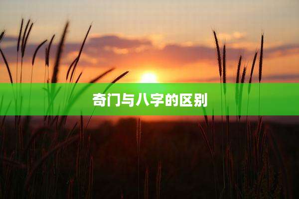 奇门与八字的区别