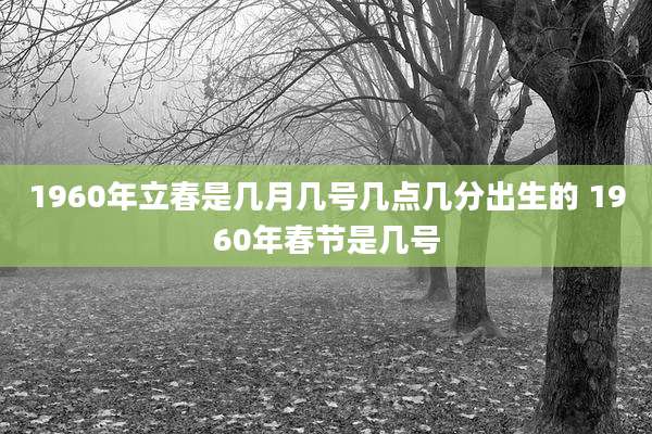 1960年立春是几月几号几点几分出生的 1960年春节是几号