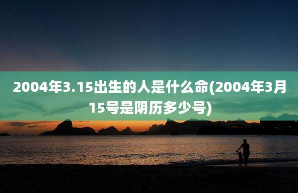 2004年3.15出生的人是什么命(2004年3月15号是阴历多少号)