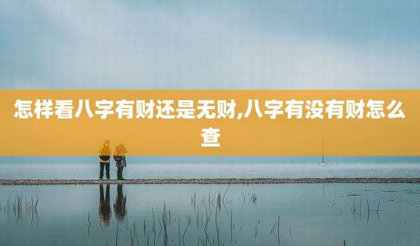 怎样看八字有财还是无财,八字有没有财怎么查