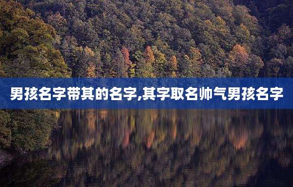 男孩名字带其的名字,其字取名帅气男孩名字