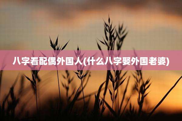 八字看配偶外国人(什么八字娶外国老婆)