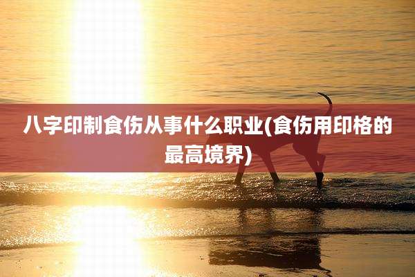 八字印制食伤从事什么职业(食伤用印格的最高境界)