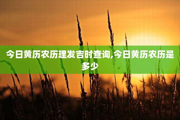 今日黄历农历理发吉时查询,今日黄历农历是多少