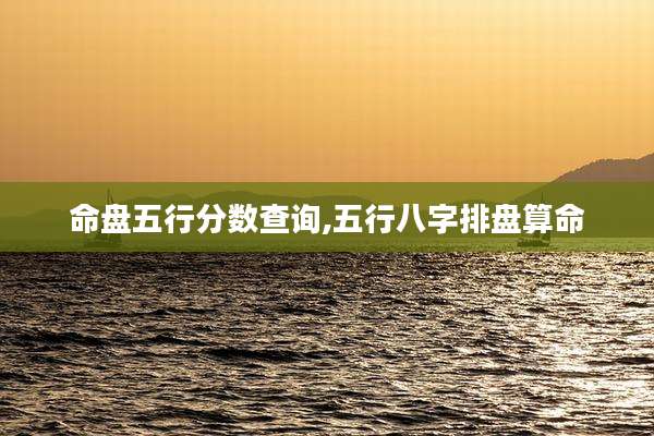 命盘五行分数查询,五行八字排盘算命