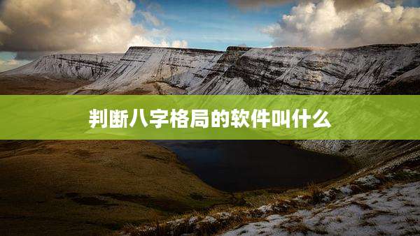 判断八字格局的软件叫什么