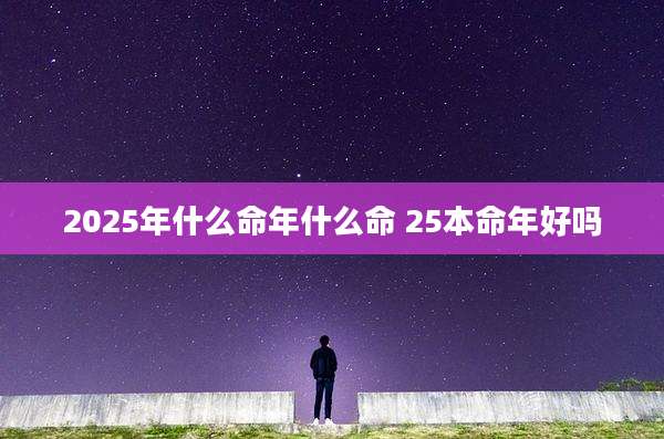 2025年什么命年什么命 25本命年好吗