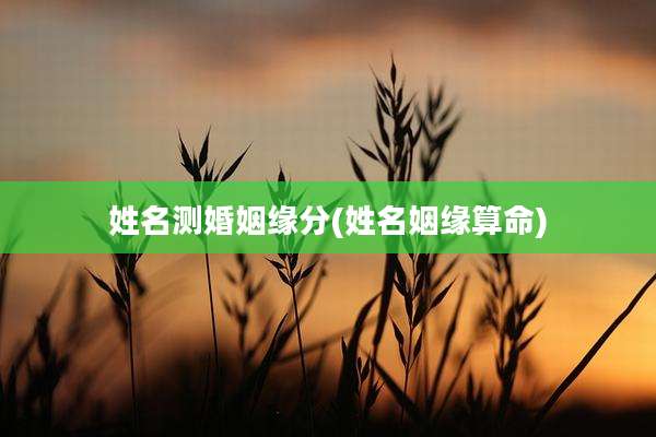 姓名测婚姻缘分(姓名姻缘算命)