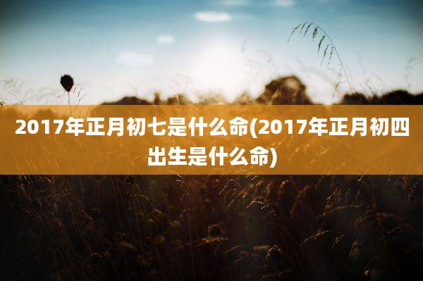 2017年正月初七是什么命(2017年正月初四出生是什么命)