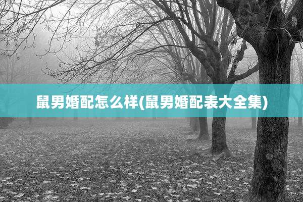 鼠男婚配怎么样(鼠男婚配表大全集)