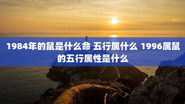 1984年的鼠是什么命 五行属什么 1996属鼠的五行属性是什么