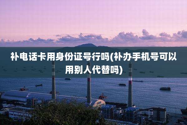 补电话卡用身份证号行吗(补办手机号可以用别人代替吗)