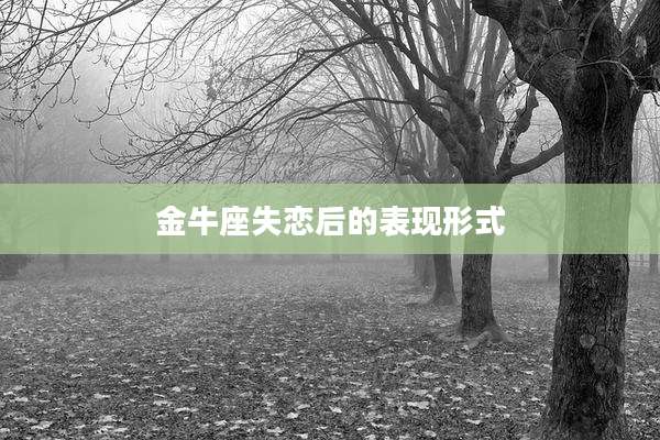 金牛座失恋后的表现形式