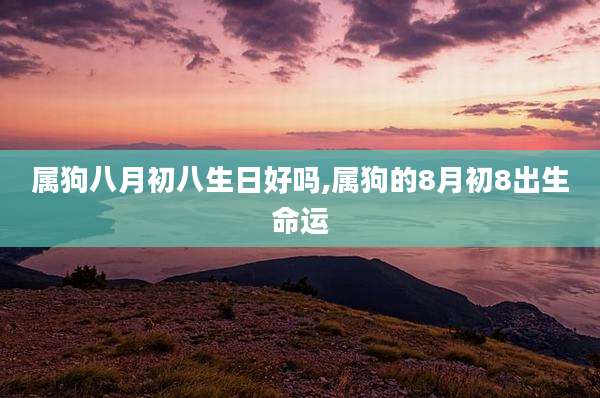 属狗八月初八生日好吗,属狗的8月初8出生命运