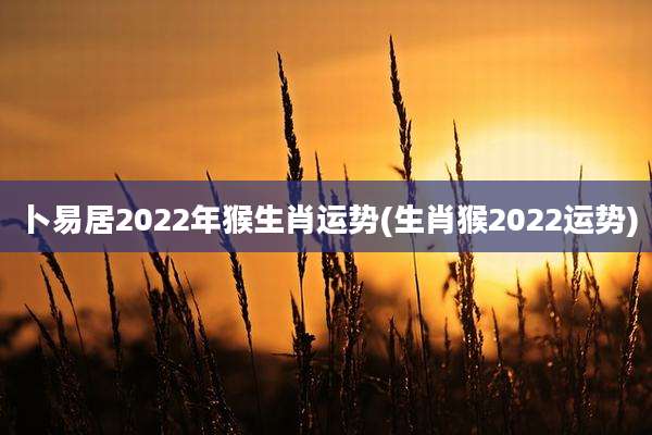 卜易居2022年猴生肖运势(生肖猴2022运势)