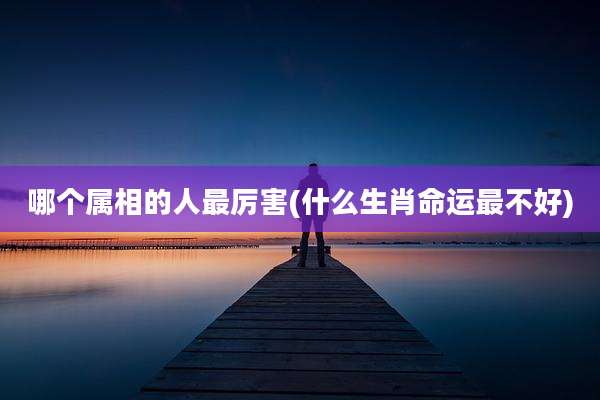 哪个属相的人最厉害(什么生肖命运最不好)