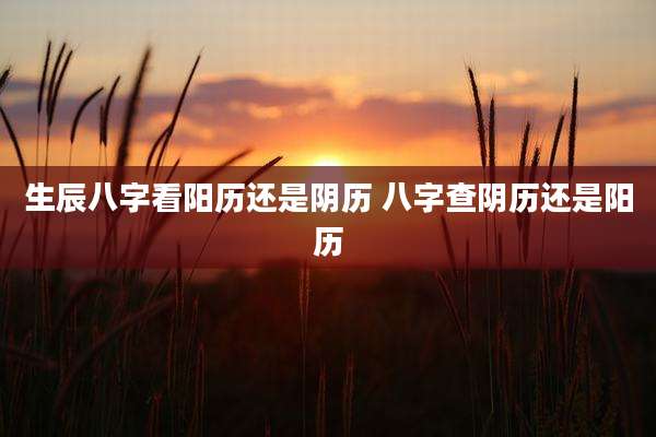 生辰八字看阳历还是阴历 八字查阴历还是阳历