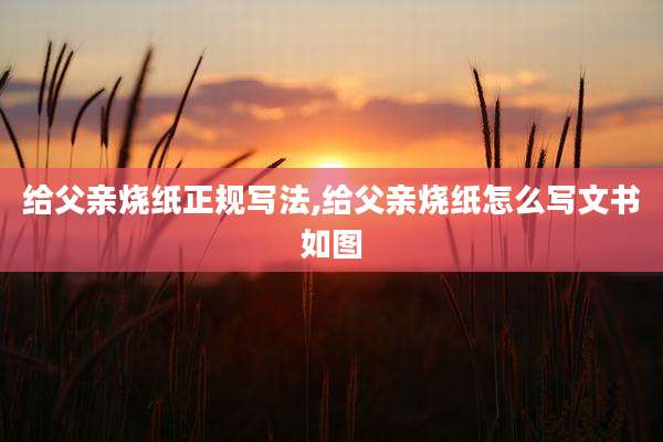 给父亲烧纸正规写法,给父亲烧纸怎么写文书如图