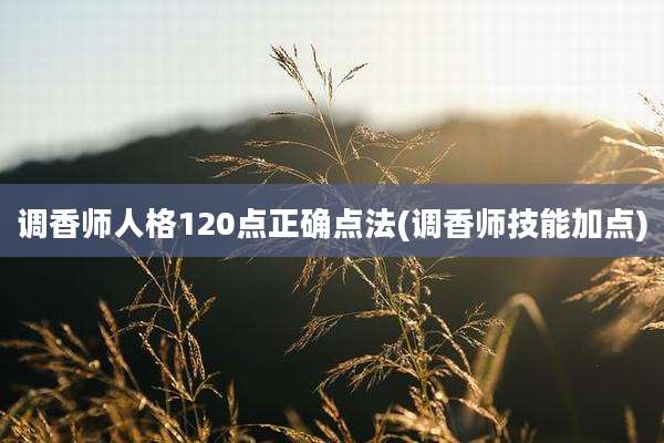调香师人格120点正确点法(调香师技能加点)