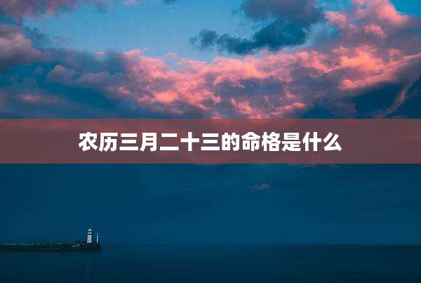 农历三月二十三的命格是什么