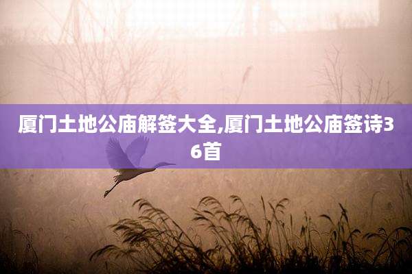 厦门土地公庙解签大全,厦门土地公庙签诗36首