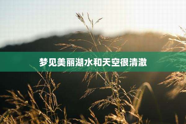 梦见美丽湖水和天空很清澈