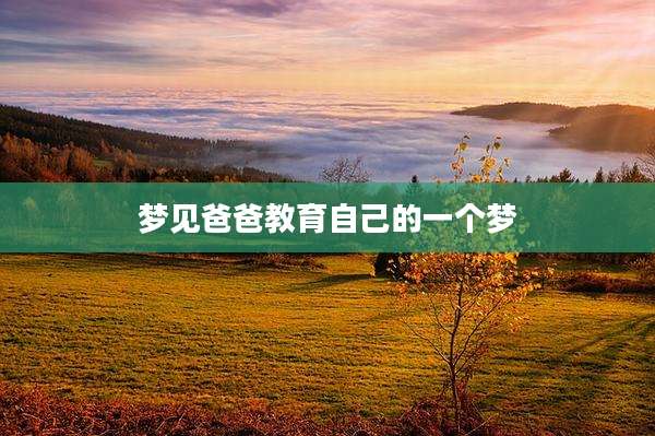 梦见爸爸教育自己的一个梦