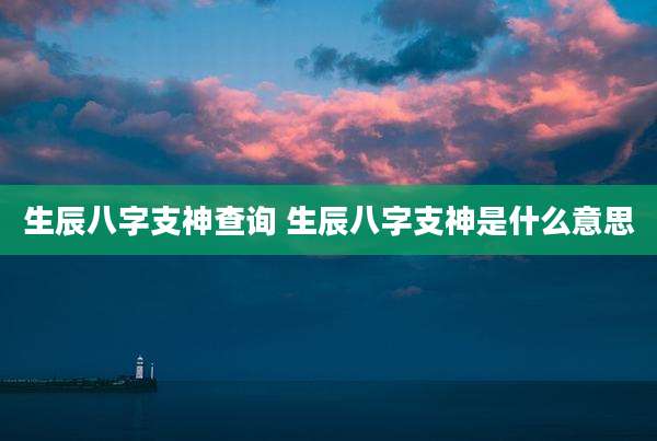 生辰八字支神查询 生辰八字支神是什么意思