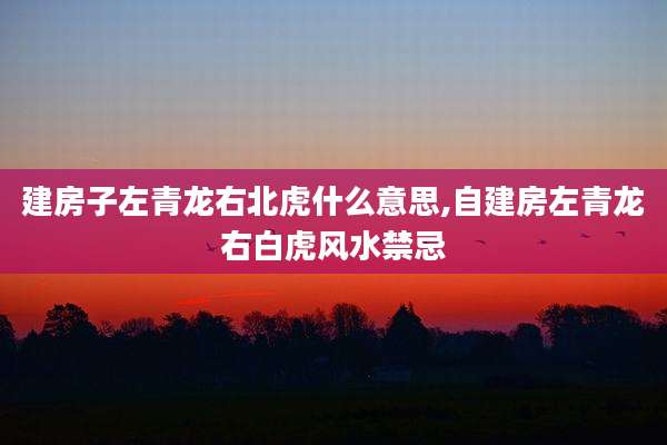 建房子左青龙右北虎什么意思,自建房左青龙右白虎风水禁忌