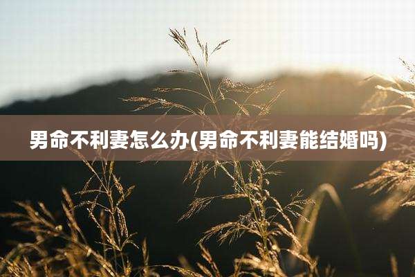 男命不利妻怎么办(男命不利妻能结婚吗)