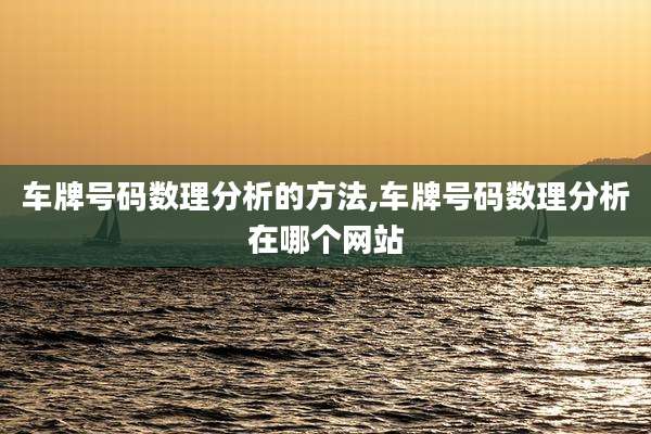 车牌号码数理分析的方法,车牌号码数理分析在哪个网站