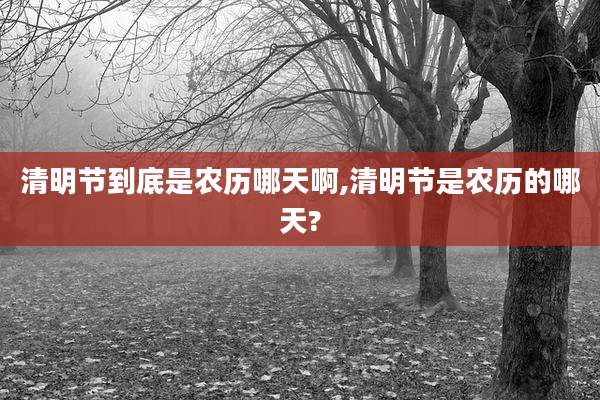 清明节到底是农历哪天啊,清明节是农历的哪天?