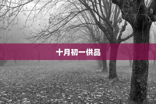 十月初一供品