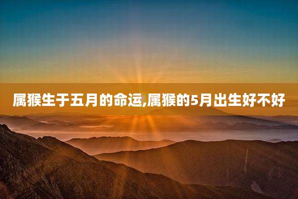 属猴生于五月的命运,属猴的5月出生好不好