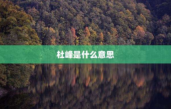 杜峰是什么意思